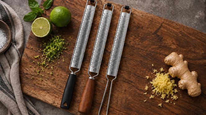 
                    Zester plum: manufactured using a photo-etching process from stainless steel and FSC®-certified plum wood