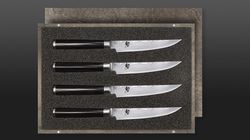 Stainless damask steel, steak knives set
