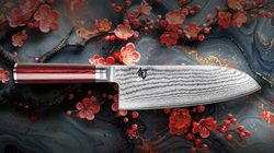 Pakka wood, Shun Classic Red Santoku