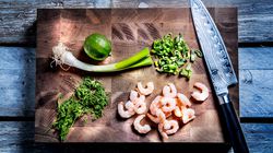 Meat knife, scalloped chefs knife