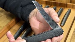 Couteau artisanal, Couteau de poche damas carbone